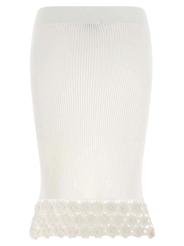 Ganni White Organic Cotton Midi Skirt