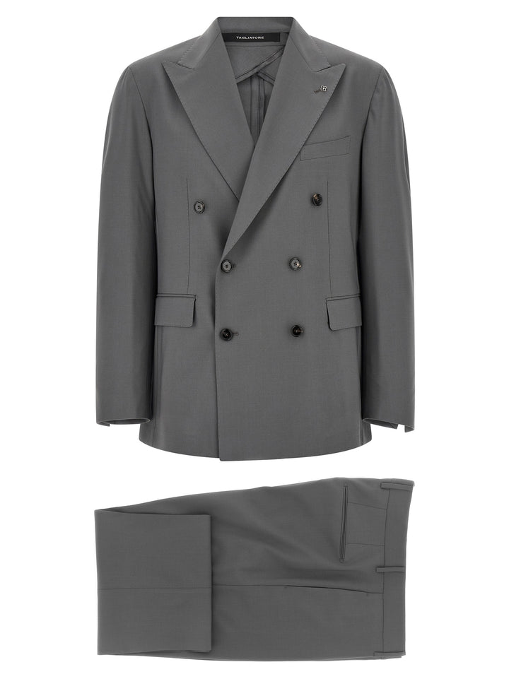 Tagliatore Gray Virgin Wool Two-Piece Suit