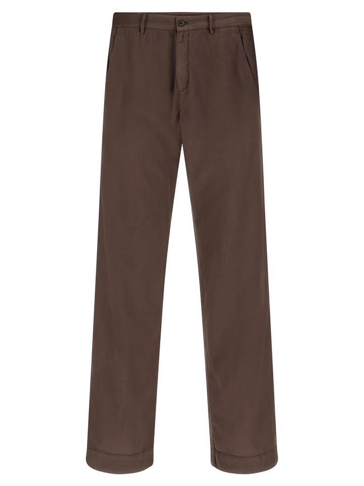 CELLAR DOOR Brown Cotton Casual Pants