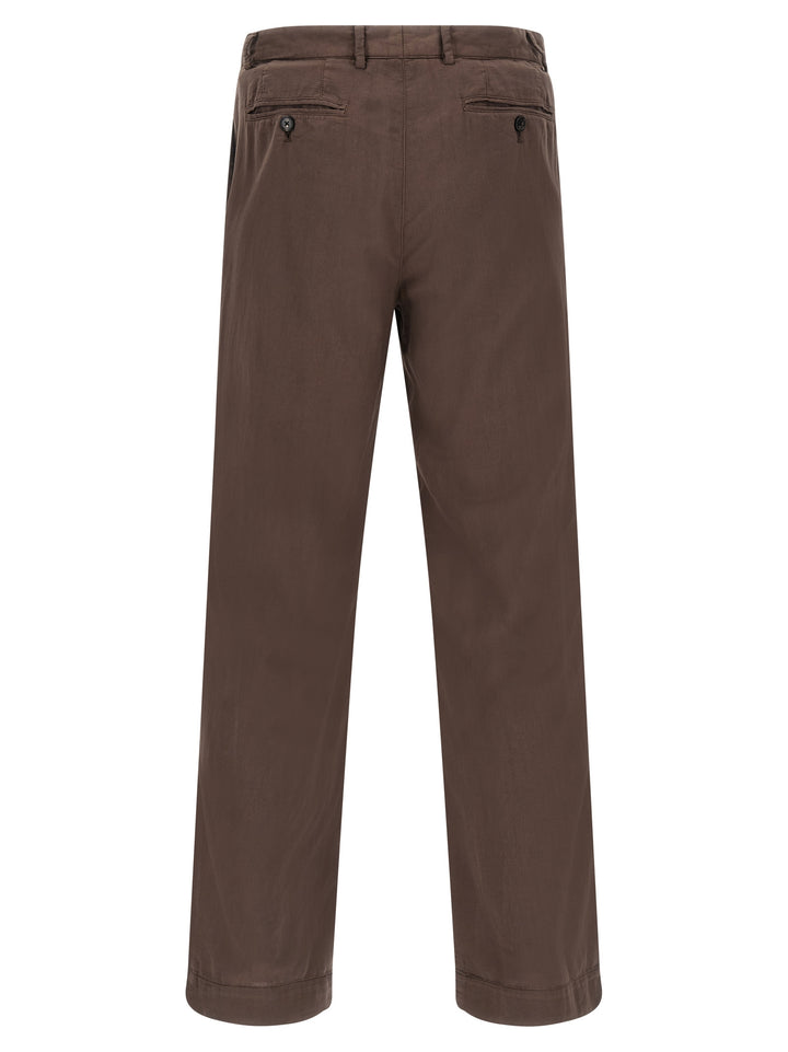 CELLAR DOOR Brown Cotton Casual Pants