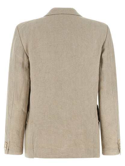 Comme Des Garçons Beige Linen Blazer
