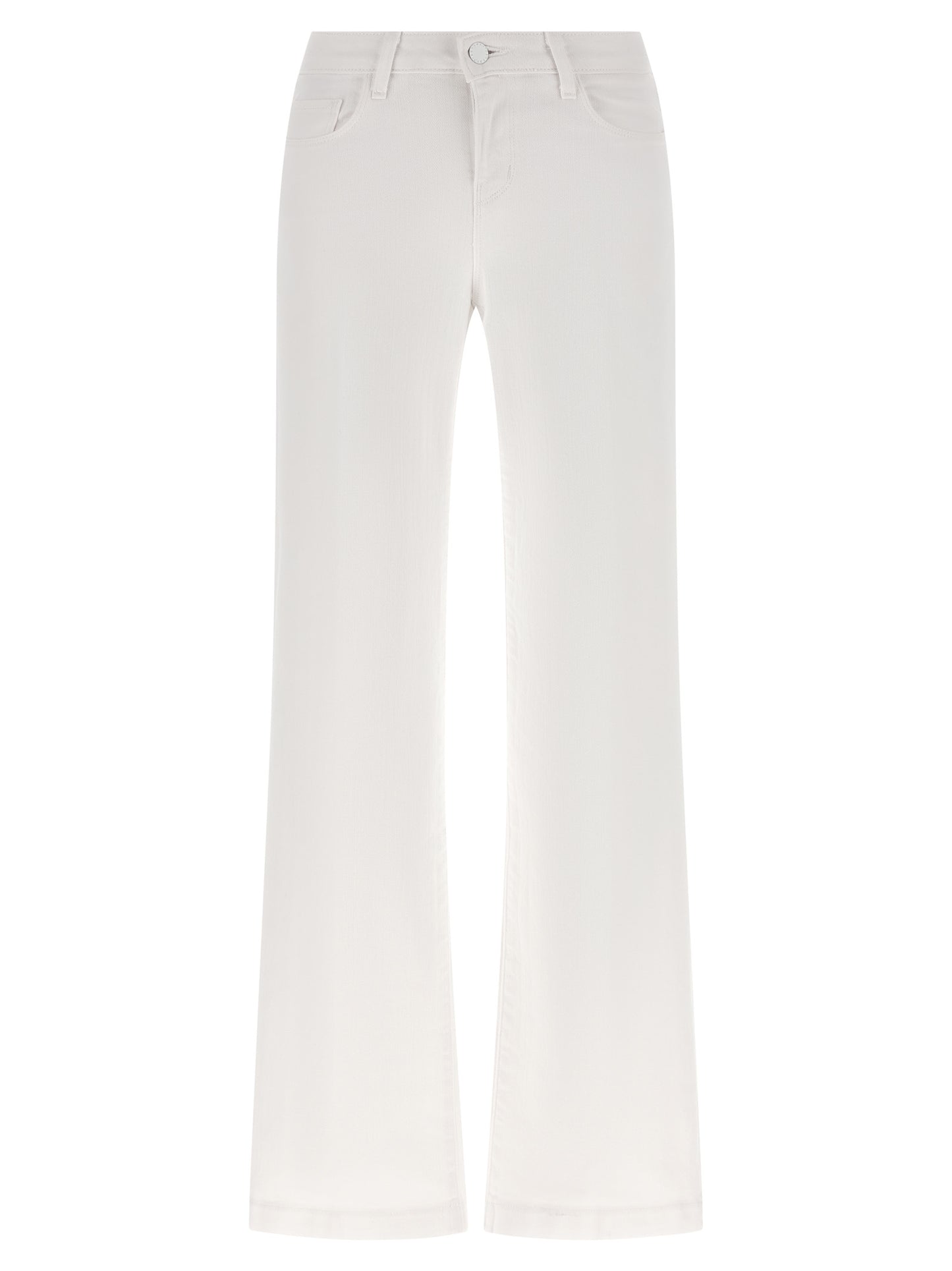 L'Agence White Cotton Straight-Leg Jeans
