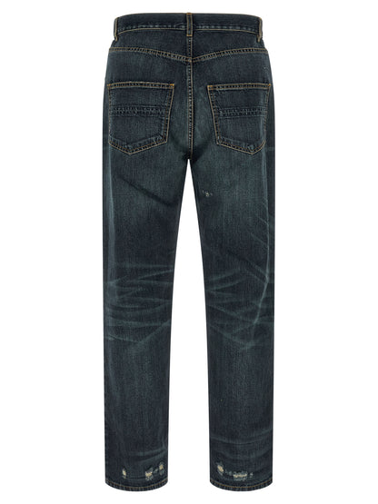 Namacheko Blue Cotton Straight-Leg Jeans