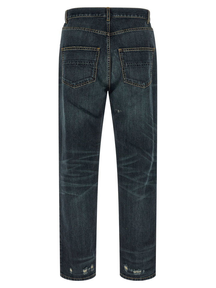 Namacheko Blue Cotton Straight-Leg Jeans