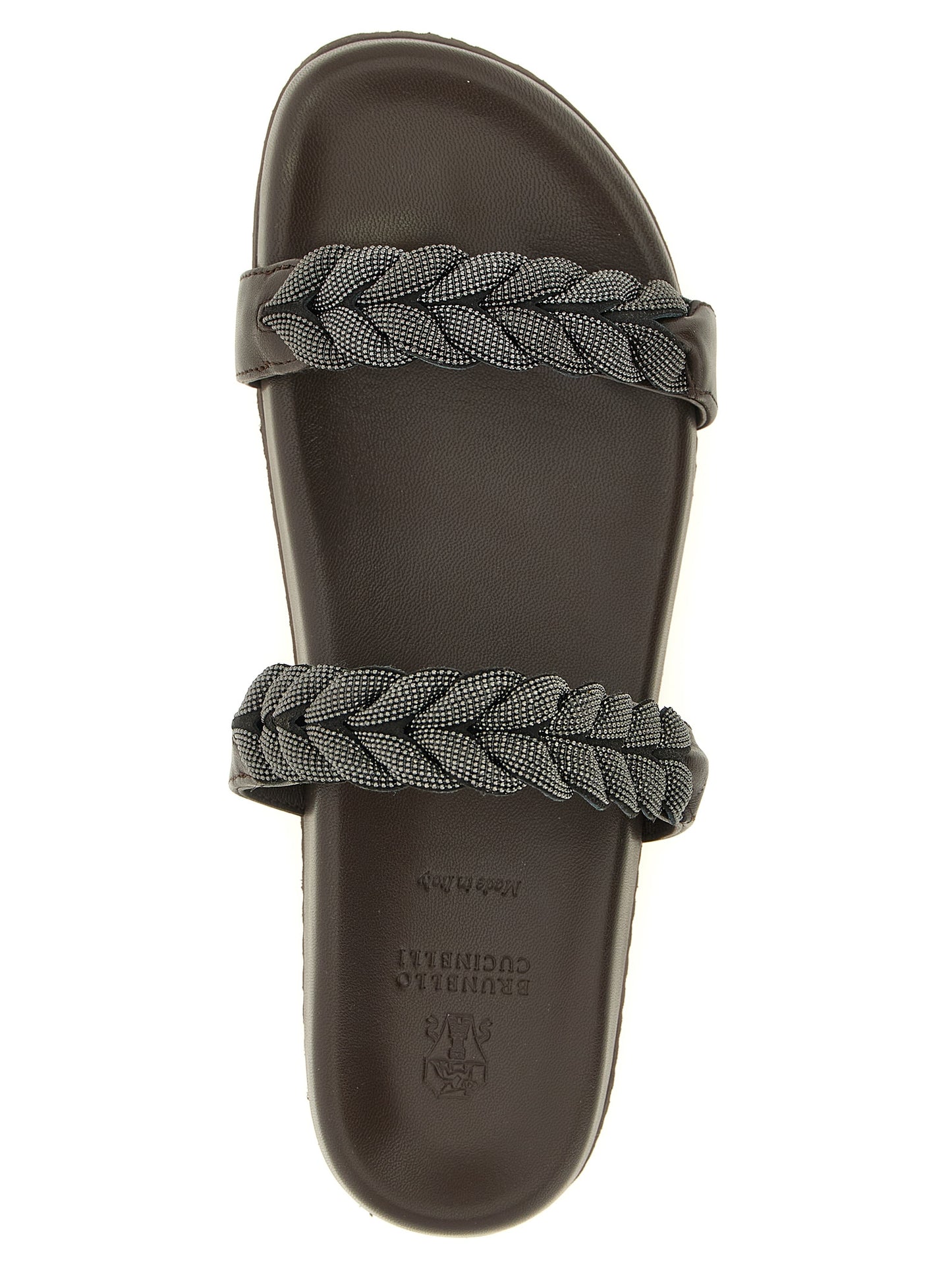 Brunello Cucinelli Brown Leather Slides