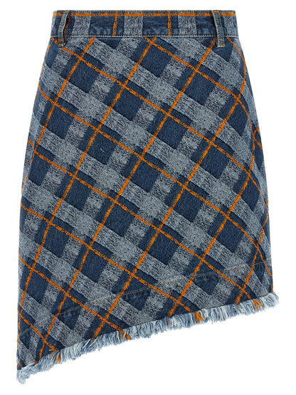 Vivienne Westwood Blue Cotton Long Skirt