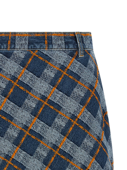 Vivienne Westwood Blue Cotton Long Skirt