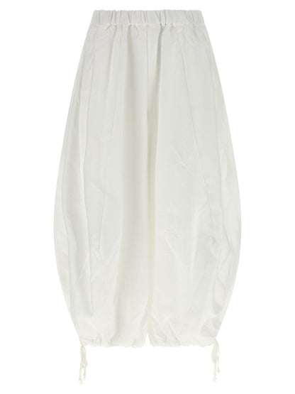 Comme Des Garçons White Polyester Casual Pants