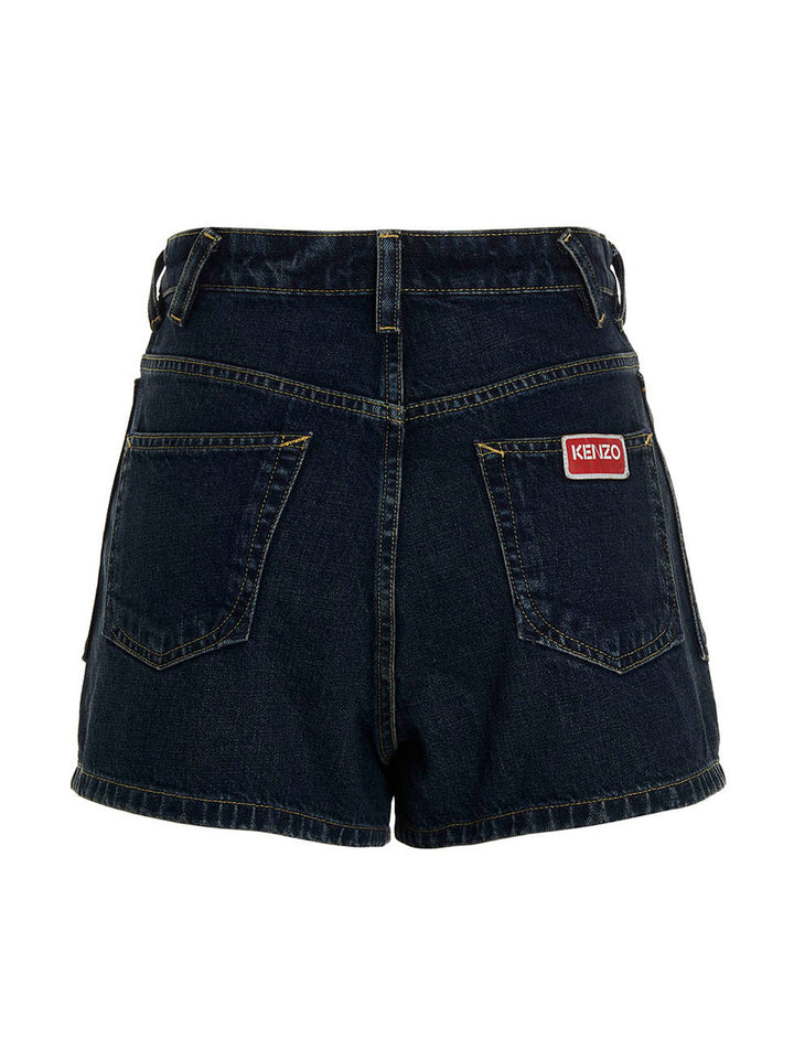 Kenzo Blue Cotton Bermuda Shorts