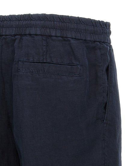 Brunello Cucinelli Blue Linen Bermuda Shorts