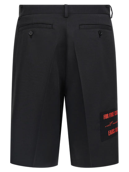 Undercover Black Polyester Bermuda Shorts