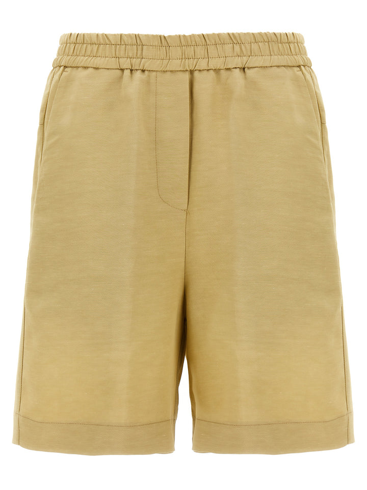 NUDE Beige Viscose Bermuda Shorts