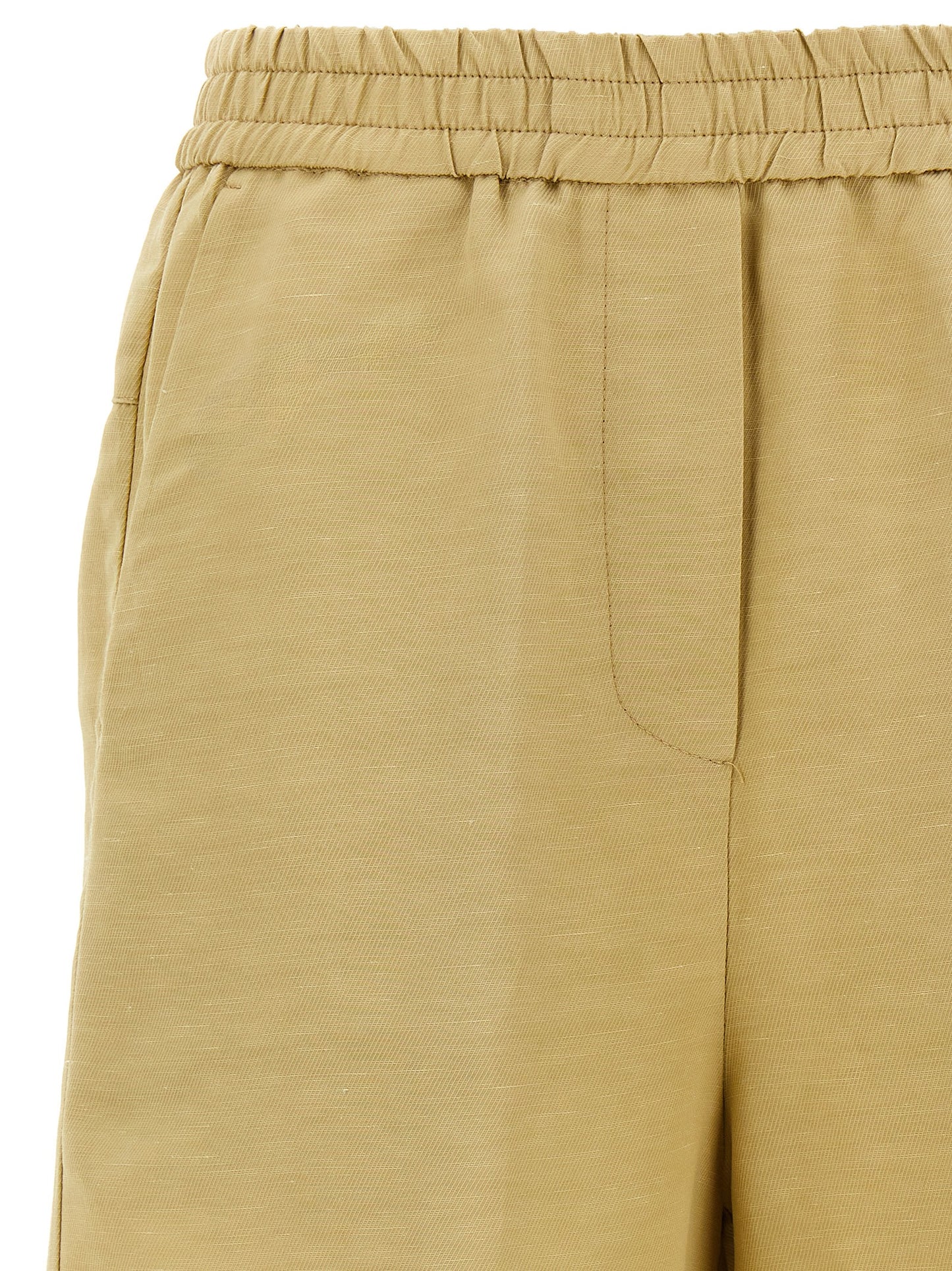 NUDE Beige Viscose Bermuda Shorts