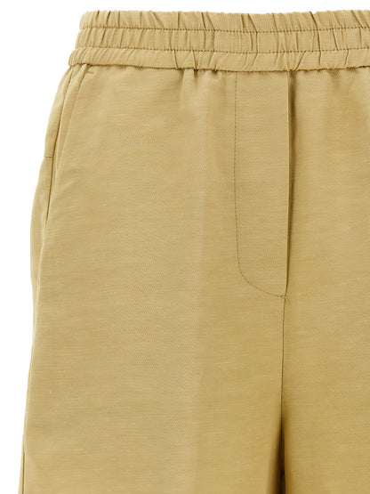 NUDE Beige Viscose Bermuda Shorts