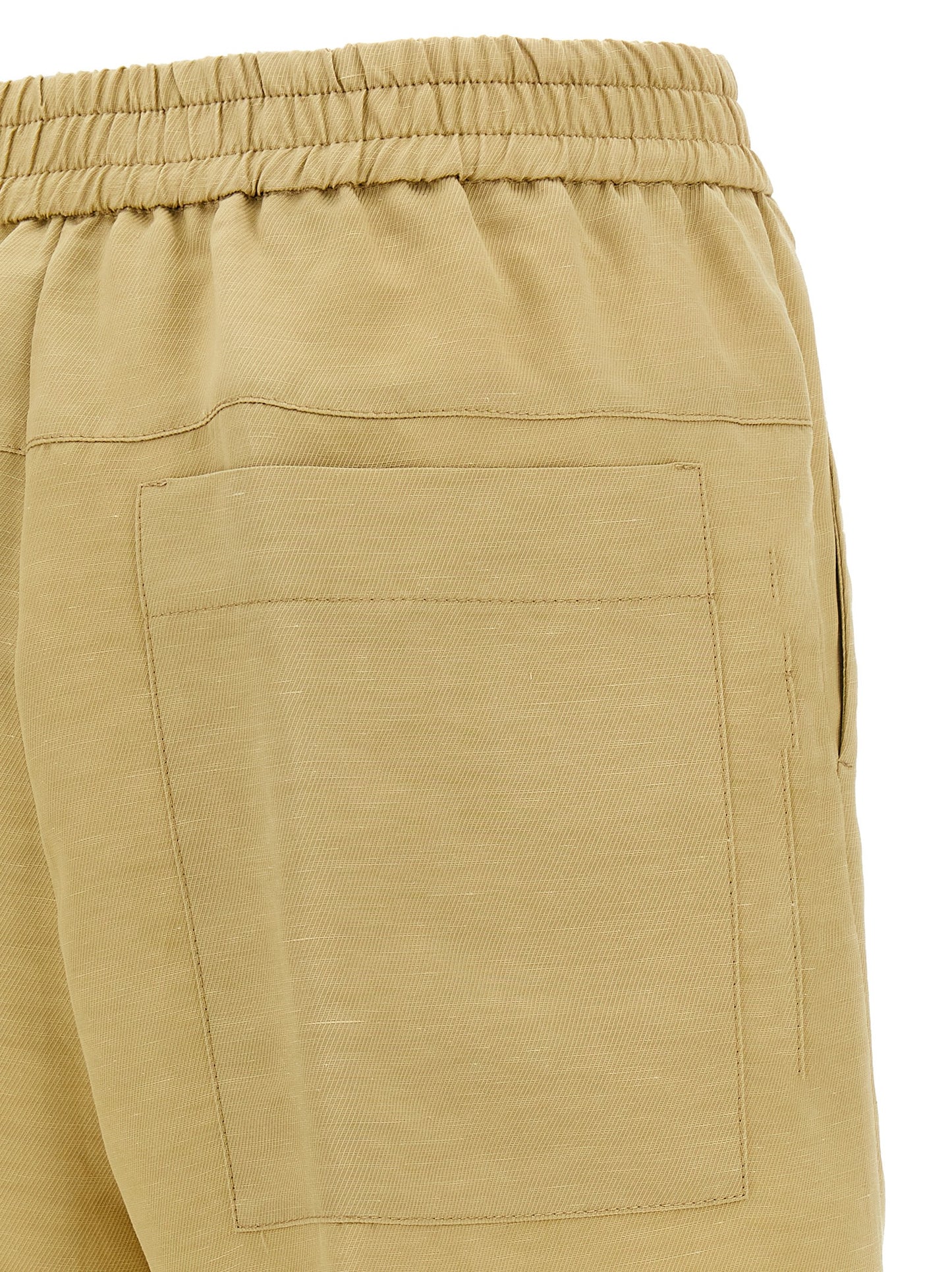 NUDE Beige Viscose Bermuda Shorts