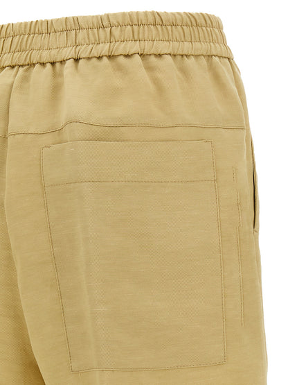 NUDE Beige Viscose Bermuda Shorts