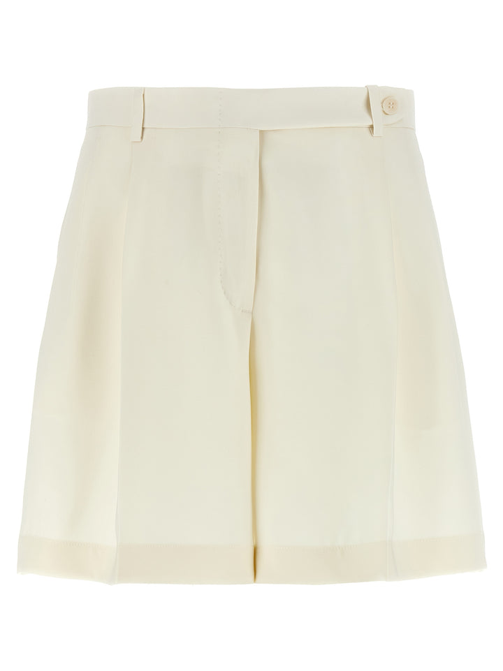 Brioni White Silk Bermuda Shorts