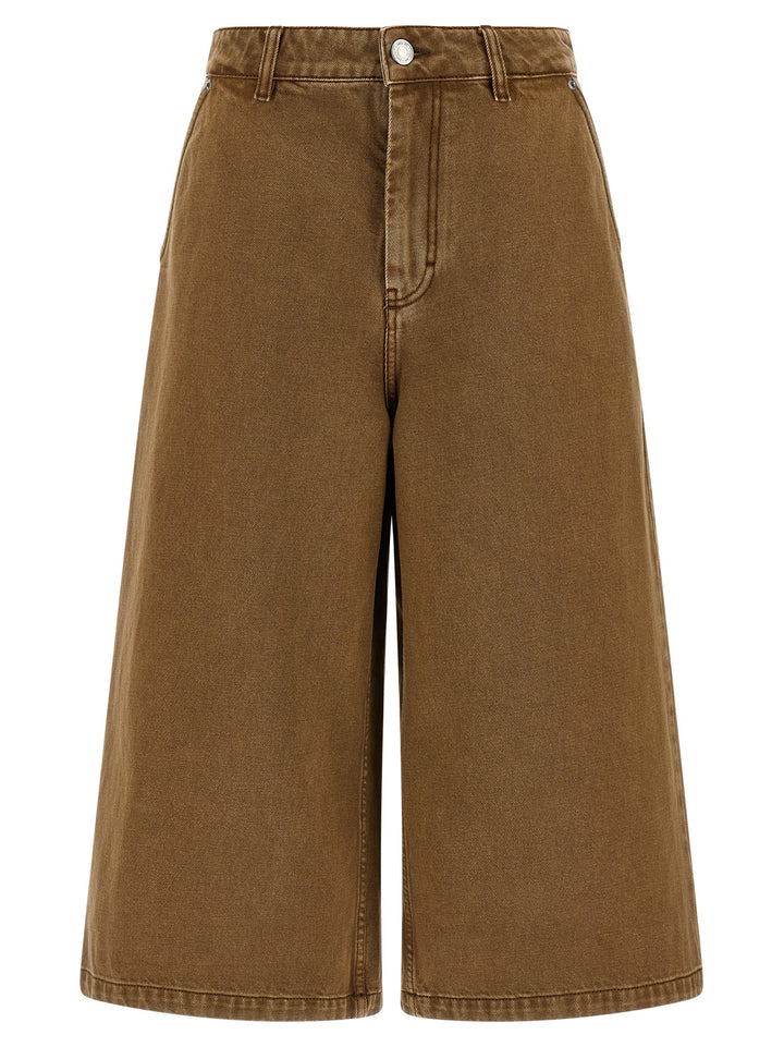 Ami Paris Brown Cotton Bermuda Shorts