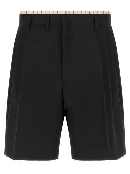 Maison Margiela Black Wool Bermuda Shorts
