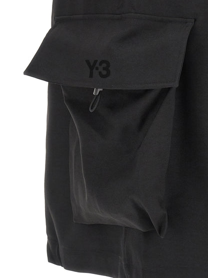 Y-3 Black Polyester Bermuda Shorts