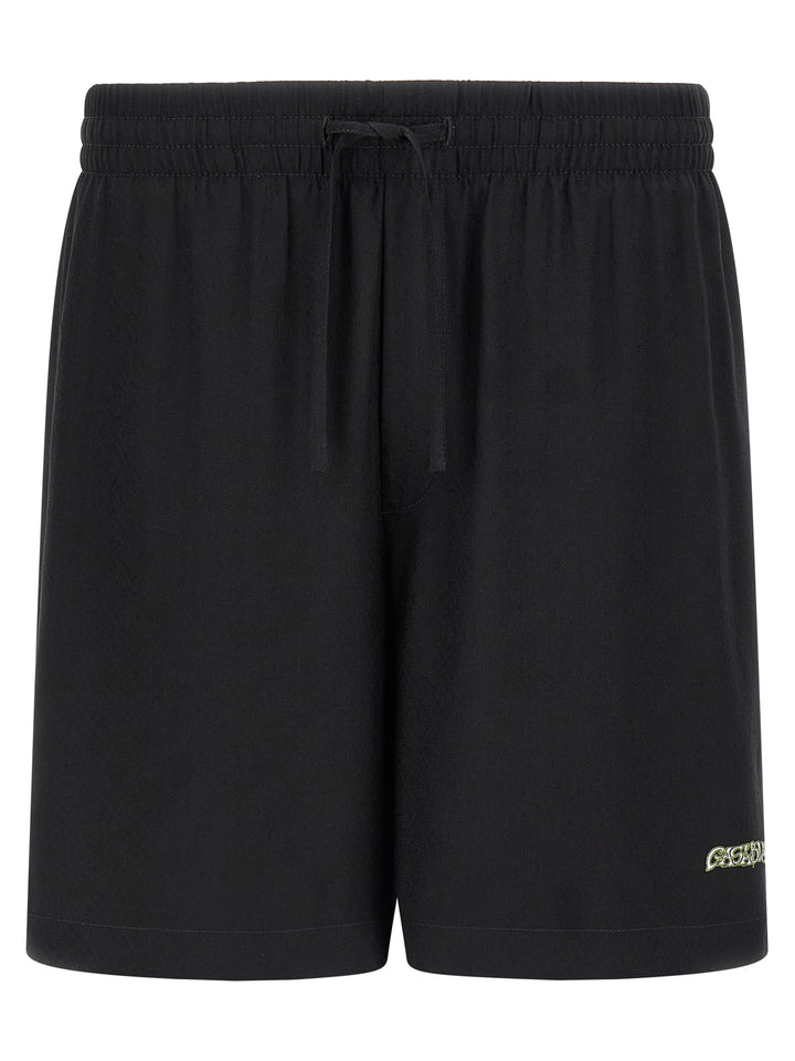 Casablanca Black Silk Bermuda Shorts
