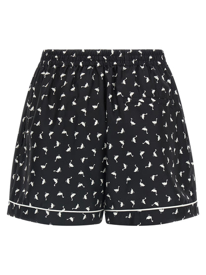 Moschino Bicolor Silk Bermuda Shorts
