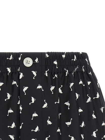 Moschino Bicolor Silk Bermuda Shorts