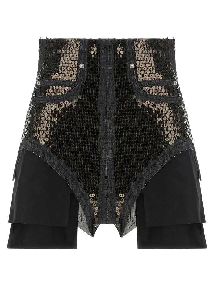 Rick Owens Black Cotton Bermuda Shorts