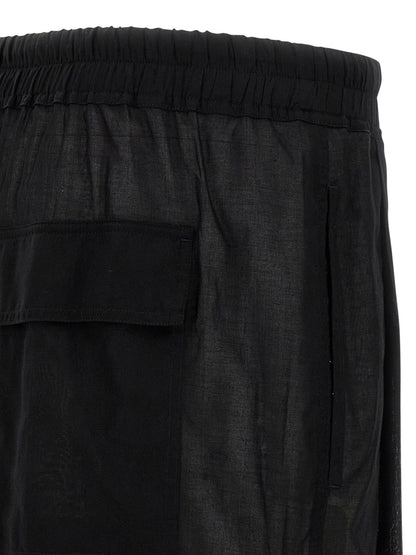 Rick Owens Black Cotton Bermuda Shorts