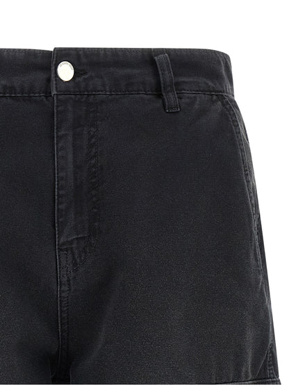 44 Label Group Black Cotton Bermuda Shorts