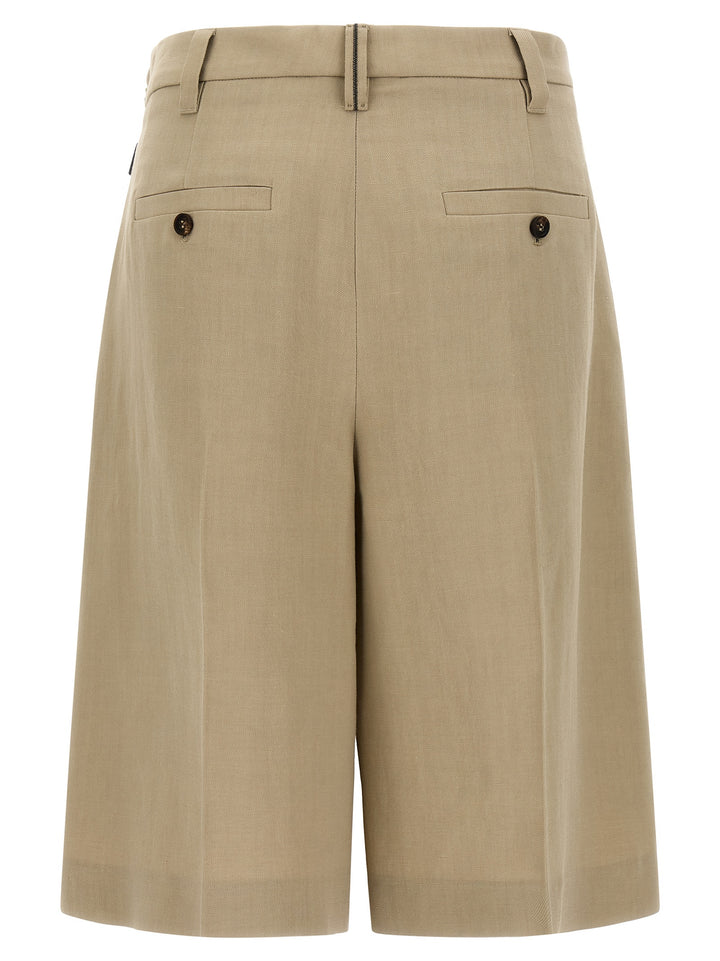 Brunello Cucinelli Beige Viscose Bermuda Shorts