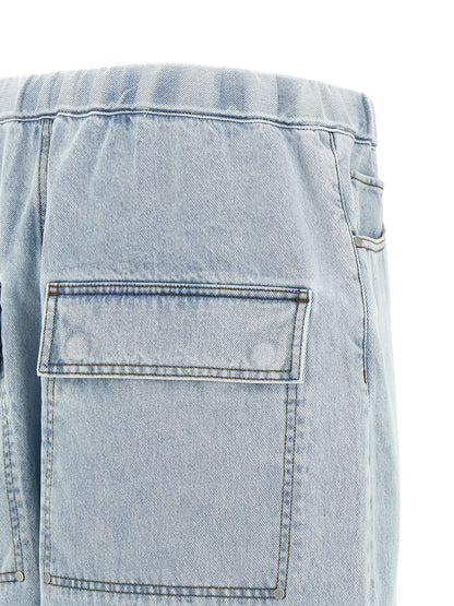 Entire Studios Blue Cotton Bermuda Shorts