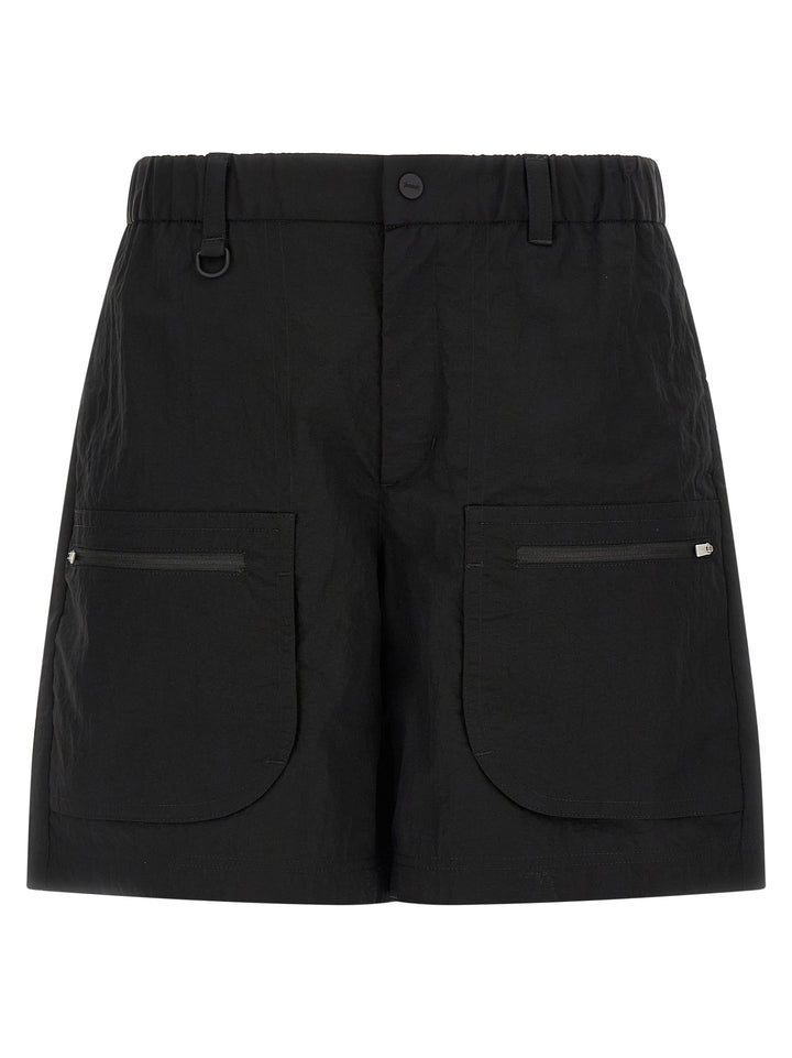LAMINAR Black Polyamide Bermuda Shorts