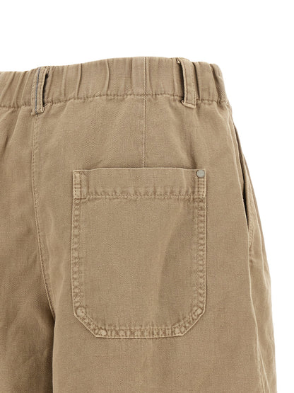 Brunello Cucinelli Beige Cotton Bermuda Shorts