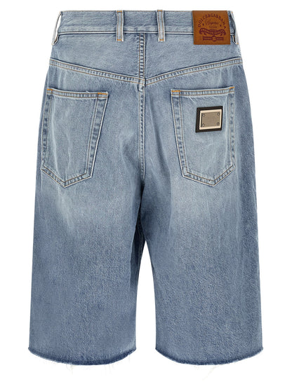 Dolce & Gabbana Blue Cotton Bermuda Shorts