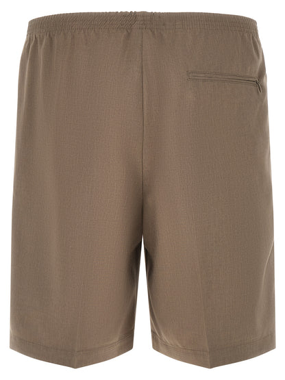 CELLAR DOOR Brown Polyester Bermuda Shorts