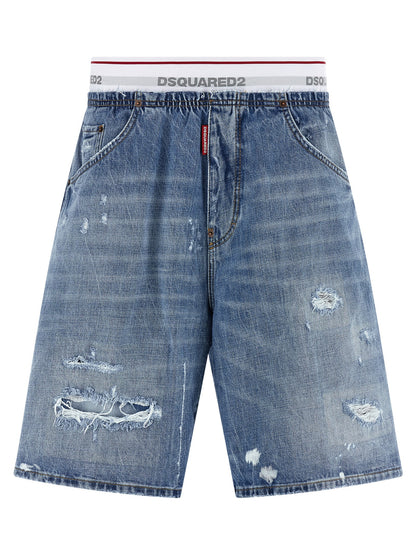 Dsquared² Blue Cotton Bermuda Shorts