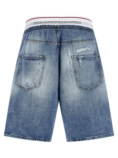 Dsquared² Blue Cotton Bermuda Shorts