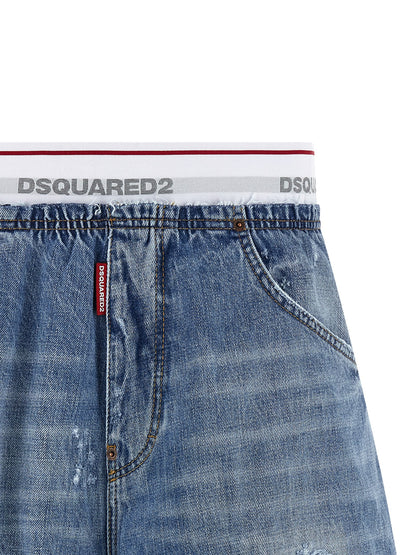 Dsquared² Blue Cotton Bermuda Shorts
