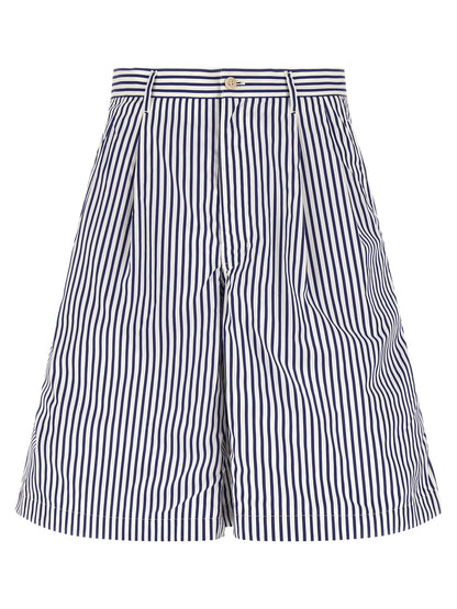 Comme Des Garçons Blue Cotton Bermuda Shorts