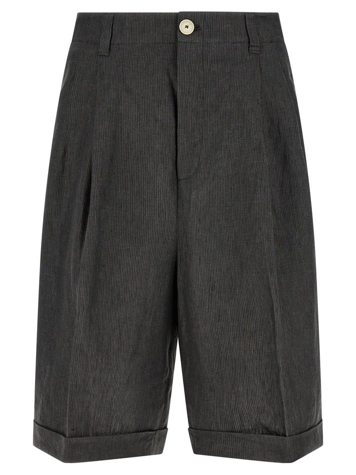 Jacquemus Gray Linen Bermuda Shorts