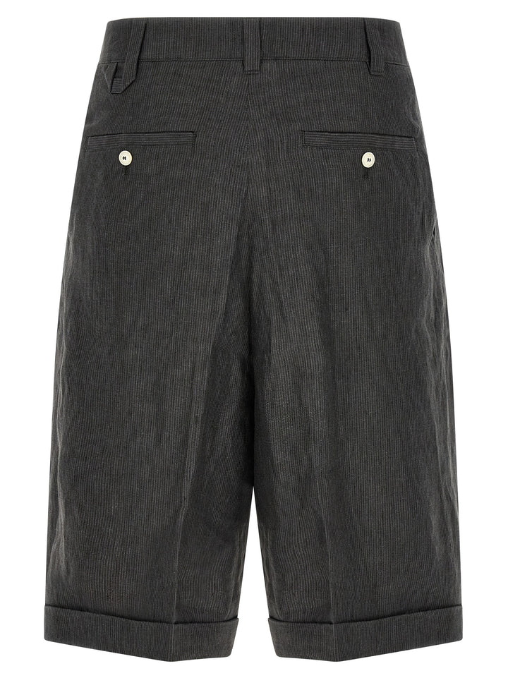Jacquemus Gray Linen Bermuda Shorts