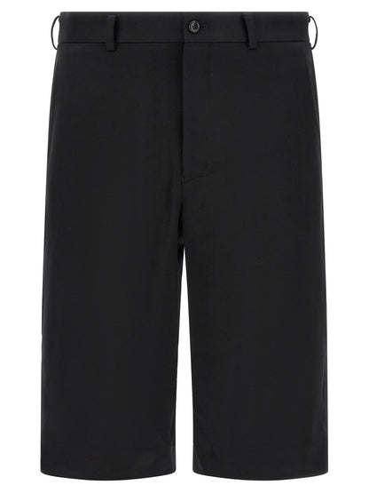 Comme Des Garçons Black Wool Bermuda Shorts