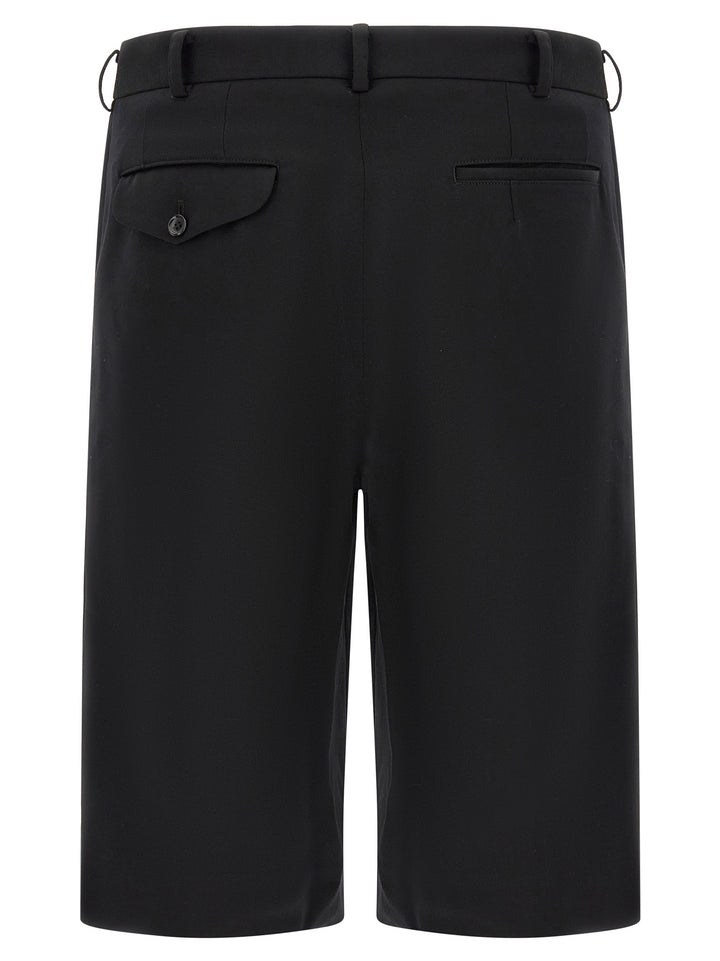 Comme Des Garçons Black Wool Bermuda Shorts