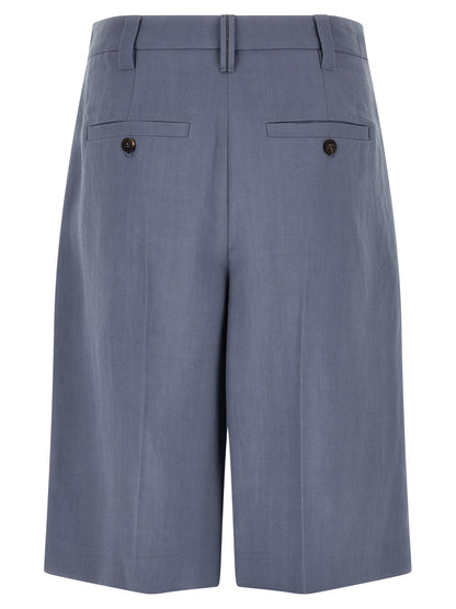 Brunello Cucinelli Blue Viscose Bermuda Shorts