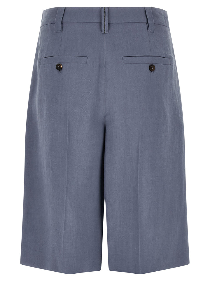 Brunello Cucinelli Blue Viscose Bermuda Shorts