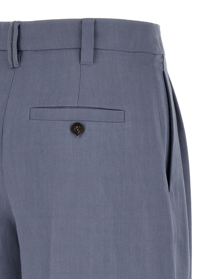 Brunello Cucinelli Blue Viscose Bermuda Shorts
