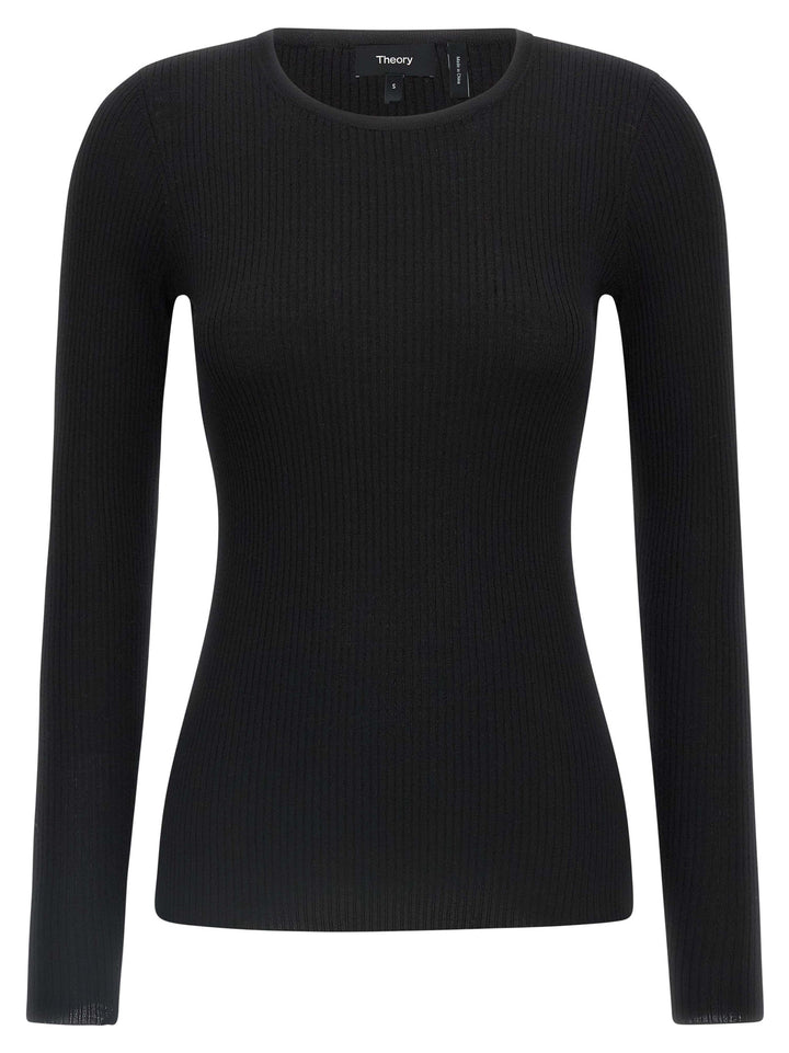 Theory Black Merino Wool Cardigan