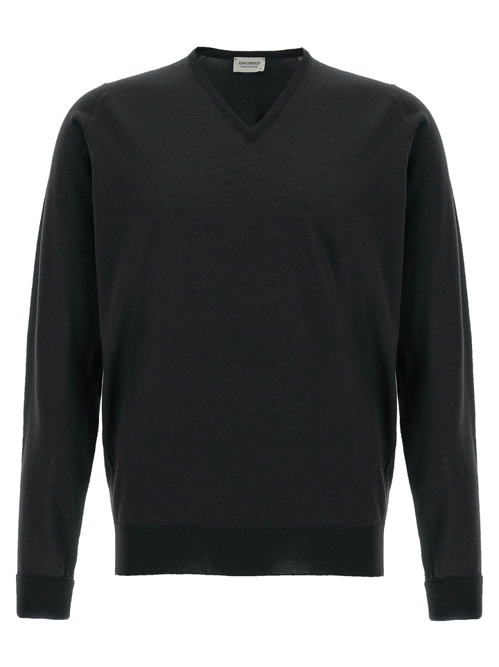 JOHN SMEDLEY Black Merino Wool Cardigan