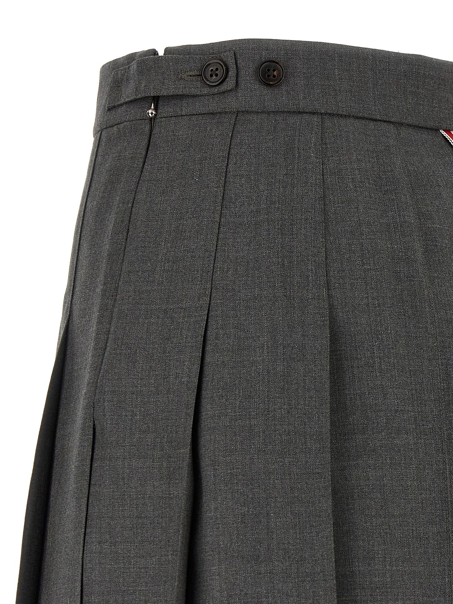 Thom Browne Gray Wool Long Skirt